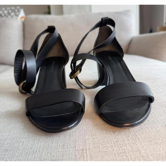 JENNI KAYNE - Black Leather Strap Block Heels Sandals - Size 39 EU 9 US - Picture 8 of 9